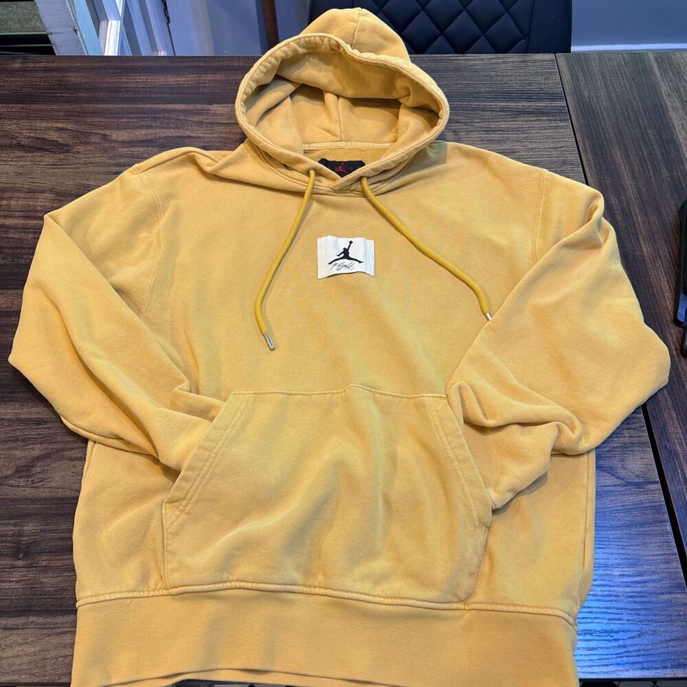 Jordan Flight Mustard Gold Yellow Hoodie Size S EUC